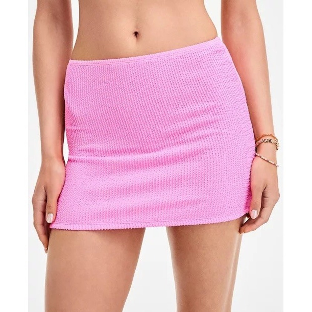 NWOT Salt + Cove Swim Skirt Womens Pink Textured Crinkle Cover Up XL $